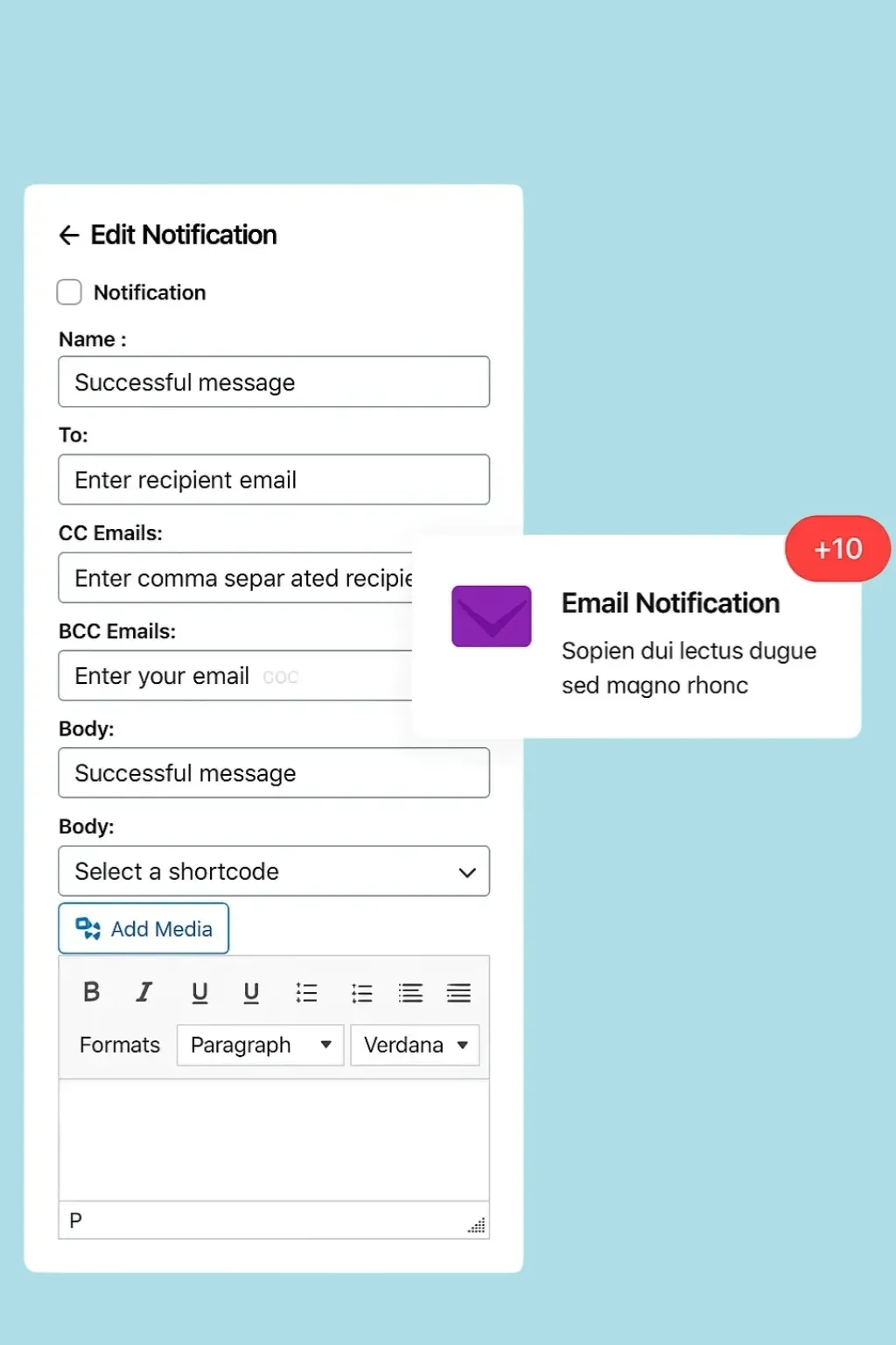 Form-Notification Feature Form-Notification Feature