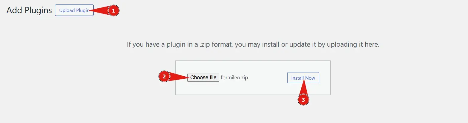 Upload Plugin Upload Plugin